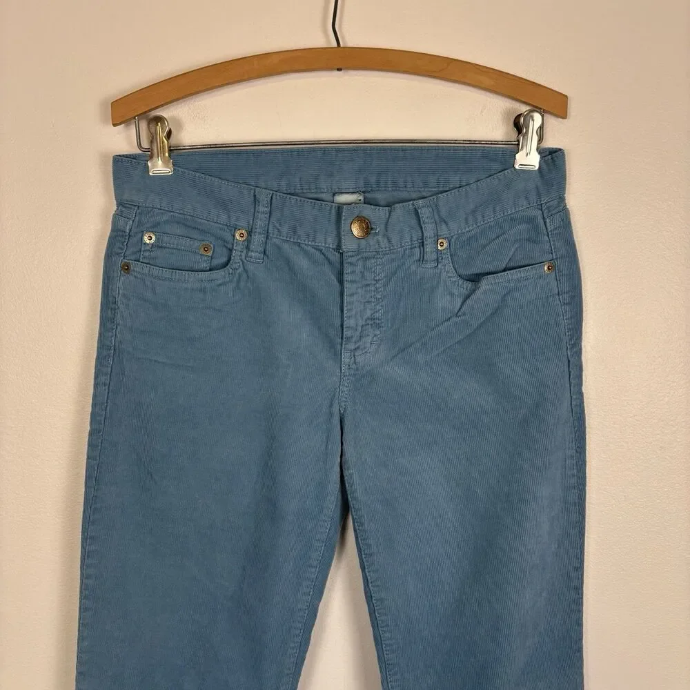 J. CREW Womens 27R Favorite Fit Blue Corduroy Pants 98% Cotton 2% Spandex 95968